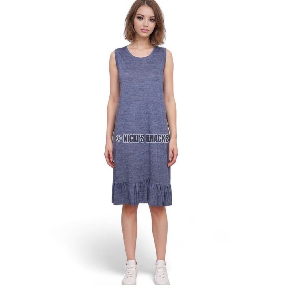 Nation LTD Serena Dress Size L – Heather Blue Tank Mini Cottagecore Casual Shift - Picture 8 of 9